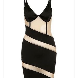 Black & sheer strapless dress